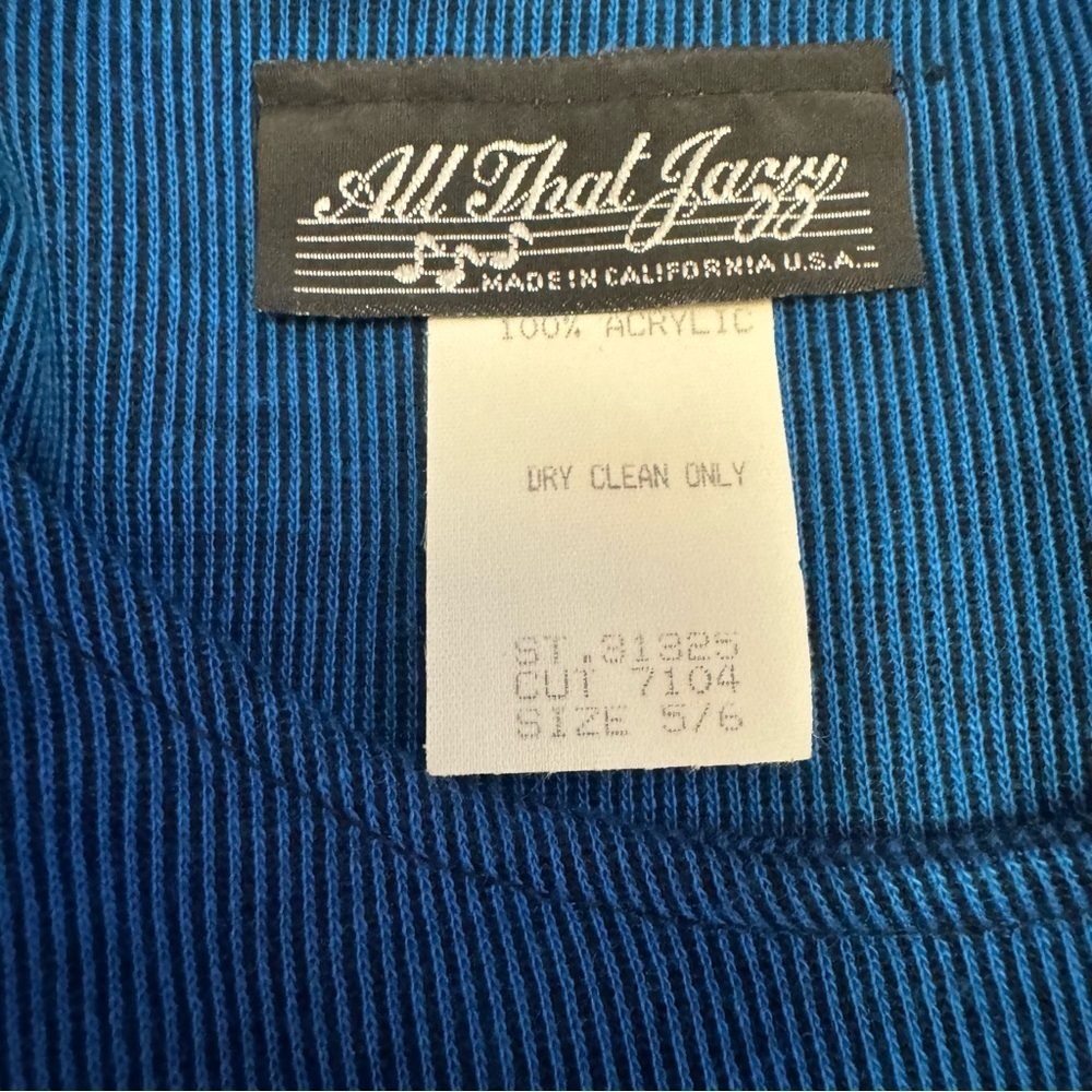All That Jazz Vintage 90's Navy Midi Dress Size 5/6 Puffed Sleeve Shoulder Pads - Picture 7 of 14